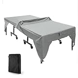 XUHCLY Wasserdicht Tischtennisplatte Schutzhülle,Tischtennistisch Abdeckung,Oxford-Stoff Staubdicht PingPong Tisch Cove-r,Ping-Pong Tisch Staubabdeckung(Size:210D-280x152x73cm,Color:Grey)