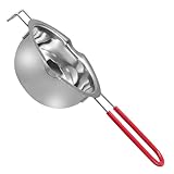 UTHCLO 1 Stück Schmelztiegel Bonbontopf Schalen zum Schmelzen von Schokolade Professional schmilzt Butterwärmer praktischer Butterschmelztopf Buttertopf aus Metall Rostfreier Stahl rot