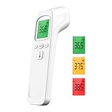 Fieberthermometer Kontaktlos Stirnthermometer, Digitales Infrarot Thermometer berührungslose Infrarot digitales LCD Thermometer mit sofortigen Messwerten, Speicherfunktion & Fieberalarm