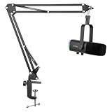 FIFINE XLR Streaming Mikrofon mit Arm für Podcast Studio, USB Dynamisch Microphone Gaming PC mit Stummschalttaste, für PS4/5 Mac Mixer Soundkarten