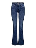 ONLY Damen Onlann Mid DNM Soo615 Noos Flared Fit Jeans, Dark Blue Denim, S / 32L