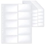 20 Pack Visitenkartenhülle A4,Visitenkartenhülle A4 mit 10 Fächern,Transparente Postkartenhüllen,Ultra-Clear Visitenkartenblätter mit 11 Löchern,Fotohüllen,Postkartenhüllen(104 * 59mm)
