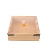 Kichvoe Tortenständer aus Holz mit Deckel – Quadratischer Tortenhalter, Gebäckständer, Präsentationsplatte für Cupcakes, Käse, Desserts, Obst – Servierplatte mit Deckel für Partys