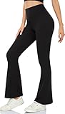 ACTINPUT Yogahose Damen Schlaghose Blickdicht Flared Leggings Bootleg Sporthose Bootcut Jogginghose Fitnesshose Jazzpants（Schwarz，M）