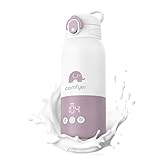 Comfyer Tragbarer Flaschenwärmer unterwegs für Baby,Schnelles Aufheizen und Lange Akkulaufzeit 12000mAh, Zwei Heizmodi für Muttermilch und Wasser, 340ml Kapazität, für Auto-und Flugzeugreisen