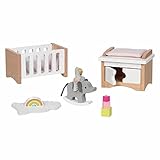 goki 51500 - Puppenmöbel Style, Babyzimmer - Kinderzimmerausstattung für das Puppenhaus, Puppenhauszubehör (12 teilig)