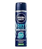 NIVEA MEN Dry Active Anti-Transpirant Deo Spray (150 ml), effektives Anti-Transpirant für ein trockenes Hautgefühl, antibakterielles Deodorant mit 72h Schutz, ohne Ethylalkohol