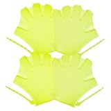 WHAMVOX 4 Stück Teiliges Schwimmhandschuhe aus Flexiblem Silikon Verschleißfest Schützende Schwimmhilfen für Anfänger zum Tauchen und Schwimmtraining Leuchtgrün
