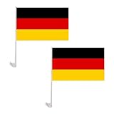 ADMAY Deutschland Autofahne 30x45cm, Deutschlandflagge fürs Auto, Deutschland Auto Flagge Deko für Fußball EM 2024, Weltmeisterschaft und Patriotische Events, Deutschland Autoflagge für deutsche Fans