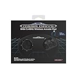 Retro-Bit BIG6 2.4 GHz SEGA Mega Drive Wireless Arcade Controller Pad for SEGA Mega Drive Original/Mini, Switch, PC & Mac - Black
