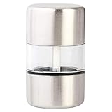 Pfeffermühle - 3 X 3 X 5,2 Cm Manuelle Salzmühle Aus Edelstahl | Mini-Pfeffermühlenstreuer | Tragbare Salzmühle | Gewürzstreuer Mit Großem Fassungsvermögen Einstellbarem Körnungsgrad Zuhause