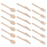 WATIIFUFU 6 Einwegbesteck 18 Stück mit Messer Gabel Löffel für Party Picknick Grillen Leicht Tragbar