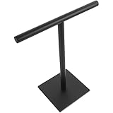 DIYEAH Handtuchhalter aus Edelstahl Stehend mit T-Förmigem Fuß Platzsparender Handtuchständer für Bad Küche und Arbeitsplatte in Schwarz