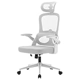 SIHOO M102C ergonomischer Bürostuhl mit Netzrücken, Verstellbarer Lendenwirbelstütze, Kopfstütze, Schreibtischstuhl mit Drehfunktion für Büro und Zuhause (Weiß)