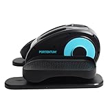 PORTENTUM Mini ellipsentrainer für zuhause elektrisch mit Fernbedienung, Display und leisem Motor – Pedaltrainer für senioren automatisch und manuell mit Geschwindigkeitswahl – Kompakt für Büro