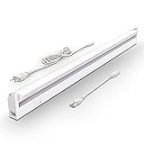 B.K.Licht - LED Leiste mit Ein-Ausschalter, neutralweiße Lichtfarbe, schwenkbar, Unterbauleuchte Küche, LED Lichtleiste Küche, Schrankbeleuchtung, Küchenlampe, LED Beleuchtung, 54,7x6,1x2,4 cm, Weiß