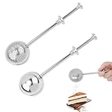 2 Stuks Küchensieb Edelstahl,Sieb Klein,Mehlsieb Edelstahl,Mehlstreuer Zum Backen,Puderzuckerstreuer,Bäcker Staubspender Zum Backen,Sieben Von Zucker,Mehl,Gewürzen (Voll Und Halbsiebe)