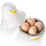 BNGXR Mikrowelle Eierkocher Mit 4 Eier Kapazität, Gekochte Eierkocher Aluminium Mikro-Eierkocher Mini Eier Ei-koche Dampfgarer für Frühstück Kochen Frühstücksei Kuechenhelfer Zubehoer