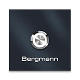 Metzler Türklingel Bergmann in Anthrazit - Haustürklingel Pulverbeschichtet in RAL 7016 Matt - Made in Germany - Klingel Haustür aus Edelstahl V2A - LED Drucktaster wählbar - Größe: 6 x 6 cm