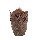 Garneck 50 Stück Muffinförmchen Tulpenkucheneinlagen Zubehör für Backförmchen Cupcake-Papierverpackungen Mini-Backförmchen pappbecher weihnachten party Muffins Cupcake-Wrapper Kuchentasse