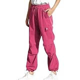 Cargohose Damen Baggy Vintage Sweatpants Hip Hop Baumwolle Jogginghose Kordelzug Yoga Hose Bequeme Freizeithose Casual Loose Wide Leg Hose Sommerhose Lockere Elastische Taille Sporthose mit Taschen