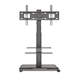 TV-Rollständer, For 32-65 Zoll Flachbildfernseher Schwenkbarer Höhenverstellbarer TV-Bodenständer Mobiler TV-Wagen Auf Rädern VESA 600x400mm