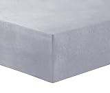 Vision Spannbettlaken, Flanell, grau, 90 x 200 cm, mit 30 cm Spannhöhe, für Einzelbett, 100% Baumwollflanell, weich und warm, Ökotex