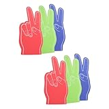 PENIKOKO 6 Stück 6 teiliges Foam Fingers aus Eva Schaumstoff Bunte Anfeuer Handschuhe für Sportveranstaltungen Cheerleader Requisiten Wiederverwendbar und Bequem als Party Fußballzubehör