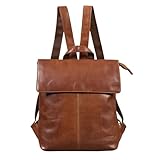 STILORD 'Charlie' Vintage Lederrucksack Braun Mittelgroßer Daypack für Damen Herren 13,3 Zoll Laptop Rucksack aus Echtem Leder, Farbe:cognac - braun