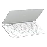 Logitech Keys-To-Go 2, mobile Bluetooth-Tastatur für Tablets mit integriertem Schutzcover, schlanke, kabellose Tastatur für Windows, Android, Linux, iPad, iPhone, Mac, Apple TV, DEU QWERTZ - Hellgrau