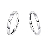 Herbests Sonne und Mond Paar Ring Set Verstellbar Ringe Set Mode Ring Ring Armband Verlobungsring Paar Für Männer Frauen Hochzeitsring Jahrestag Geschenk Party Schmuck Geschenke,Silber