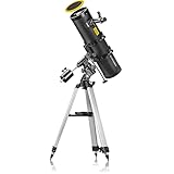 Bresser Spiegelteleskop Pollux 150/1400mm katadioptisches Spiegel-System mit Smartphone Kamera Adapter und hochwertigem Sonnenfilter, inklusive Montierung, Stativ und Zubehör