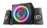 Trust Gaming GXT 629 Tytan 2.1 PC Lautsprecher mit Subwoofer, 120 W, 3,5 mm AUX Klinke, PC Boxen mit RGB LED Beleuchtung, Gaming Lautsprecher für PC, Laptop, Computer, Tablet, Smartphone - Schwarz