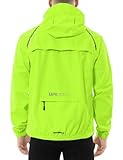 baleaf Fahrradjacke Herren Regenjacke Wasserdicht Atmungsaktiv Wanderjacke Windbreaker Outdoor Jacken Leichte Windjacke Trekking Regenjacke Radjacke Fluorescent Gelb L