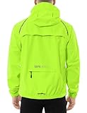 BALEAF Fahrradjacke Herren Regenjacke Wasserdicht Atmungsaktiv Wanderjacke Windbreaker Outdoor Jacken Leichte Windjacke Trekking Regenjacke Radjacke Fluorescent Gelb XL