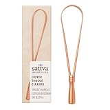 Sattva Ayurveda Kupfer Zungenreiniger – Geprüft & Zertifiziert, 99,9% Reines Kupfer, Natürlich & Wiederverwendbar, Fördert Frischen Atem & Gesunde Mundflora, Ergonomisches Einhand-Design