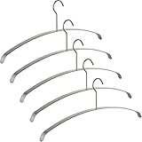 5 Stück Kleiderbügel echt Edelstahl gebürstet 455 x 20 x 185 mm Garderobenbügel Bügel für Flurgarderobe von SO-TECH