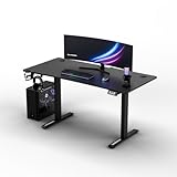 ULTRADESK - Level V2 Höhenverstellbarer Schreibtisch - Elektrischer Computertisch - 140x68 cm, für Gaming, Büro, Homeoffice - Gamingtisch, Computer Desk - Schwarz