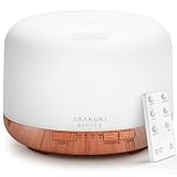 ASAKUKI Aroma Diffuser 500ML, Ultraschall Aromatherapie Diffusor für Ätherische Öle, Luftbefeuchter mit Fernbedienung, Automatische Abschaltung bei Wasserlosem Zustand, und 7 Arten LED Lichtfarben