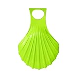 Schneerutscher mit Handgriff, 50 * 35cm Kinder Muscheltyp Poporutscher zum Glatte Linien leicht gleiten Rodeln, Extra stabil Kunststoff Rutschteller für Familie Freunde (Green)