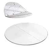 IMUNKT 40/60/80/100cm Runde Faltbare Tischplatte Große Holztischplatte, Tischplatte Marmormuster, Esstisch-Extender, Tischplatten Ersatz, Halb-klappbar(White,110cm (43in))