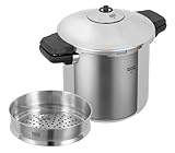 Kuhn Rikon DUROMATIC® INOX Seitengriffmodell Set 5.0L/22 cm + Dämpfeinsatz, Schnellkochtopf, Dampfkochtopf