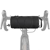 Bibykivn Fahrrad Lenkertasche Für Damen Herren Polyester, Wasserdicht, 2,5L Fassungsvermögen, Geräumige Fahrradtasche Vorne Für Fahrradlenker, Rennrad, MTB, E-Bike, Bikepacking (Schwarz)