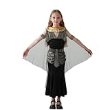 Generisch Pelzige Kostüm Cosplay Maske Kostüm für Karnevalspartys: Bauchtanzkleid mit Pailletten und Perlen Gothic-Kleidung Für Damenoberteile (Black, 4-6)