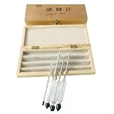 Alkoholmessgerät Set, Glas-Hydrometer mit Thermometer für Baijiu Proof-Tests, inklusive 3-teiligen bereichsspezifischen Messgeräten und Umrechnungstabelle