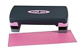 MAXXIVA® Stepper Aerobic-Fitness-Steppbrett mit Antirutsch-Matte 67 x 27 x 10/15/20 cm höhenverstellbar Hometrainer Fitnesstraining Workout (Fuchsia)