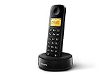 Philips Schnurloses Telefon - D1601B/01 - DECT Telefon - Haustelefon - Festnetzanschluss - Schwarz