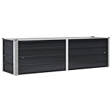 vidaXL Hochbeet Pflanzkübel Blumenkasten Garten Pflanzkasten Terrassen Gemüsebeet Gartenbeet Pflanzbeet Anthrazit 160x40x45cm Verzinkter Stahl