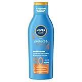NIVEA Sun Sonnenmilch, Sonnenmilch, Bronzing-Aktivator, Protect & Bronze, LSF 50, Sonnenschutz & gebräunter Teint, natürlicher Extrakt aus Pro-Melanin, leichte & nicht fettende Formel, normale Haut
