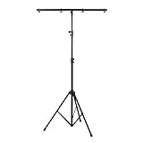 LightmaXX LS-5 Stahl Lichtstativ, 2.5m Höhe, 30Kg Belastbarkeit, inklusive T-BAR, TÜV-geprüft, Ideal für Scheinwerfer und Effekte